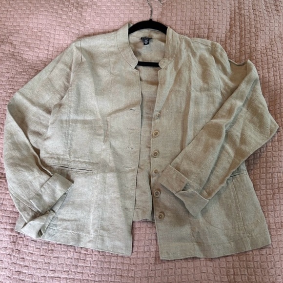 Eileen Fisher 100% Irish Linen Minimalist
Button Up Blazer Women's Sz PL - Picture 1 of 6